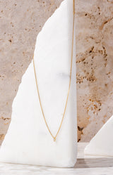 Tiny Solo Necklace - Marquise - bascijewellery