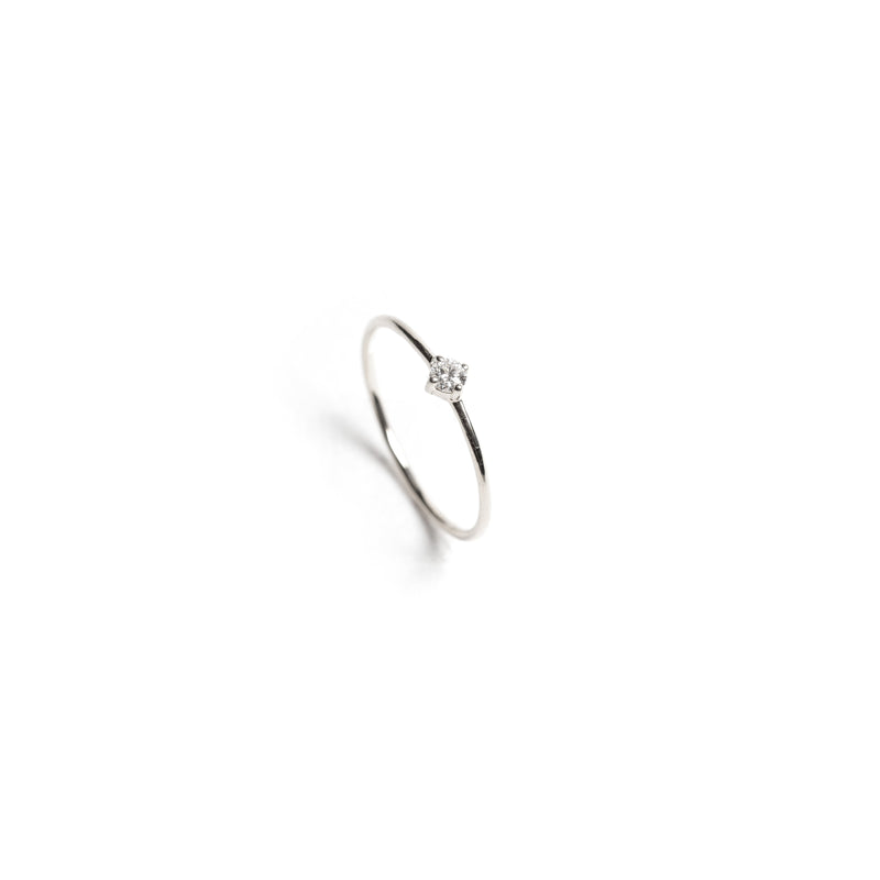 Tiny Solo Ring - Round - bascijewellery