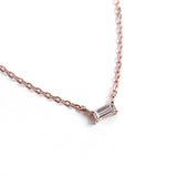 Tiny Solo Necklace - Baguette - bascijewellery