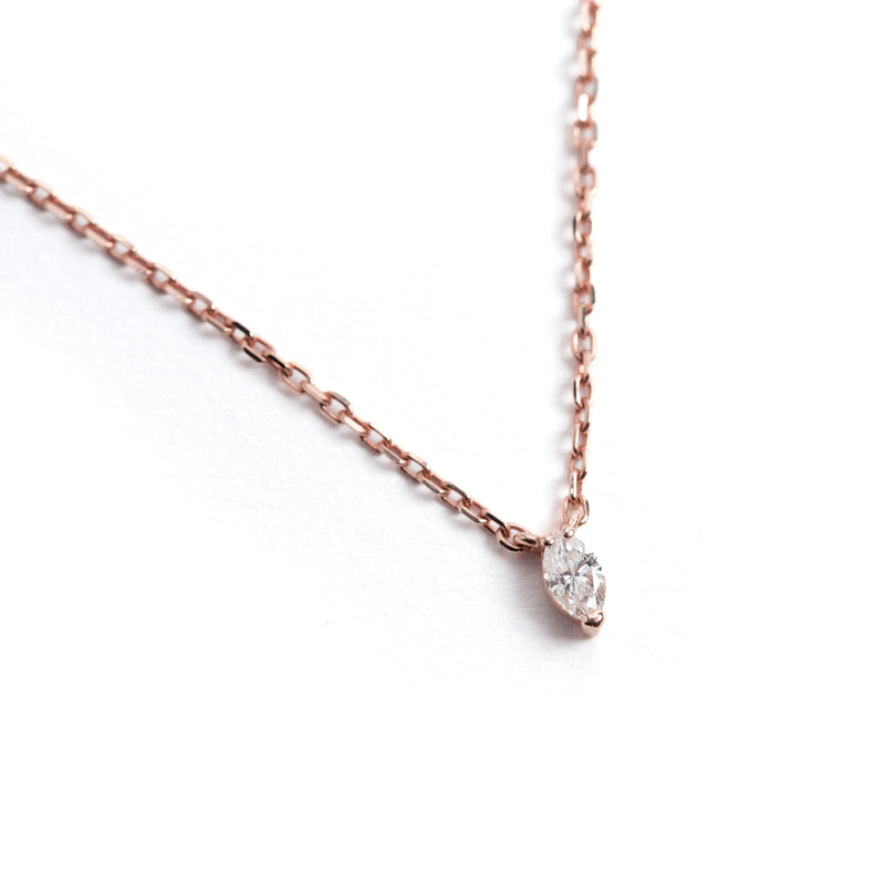 Tiny Solo Necklace - Marquise - bascijewellery