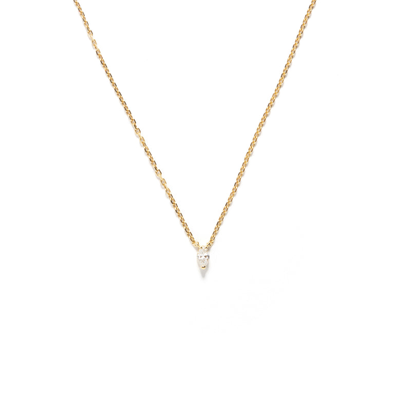 Tiny Solo Necklace - Marquise - bascijewellery