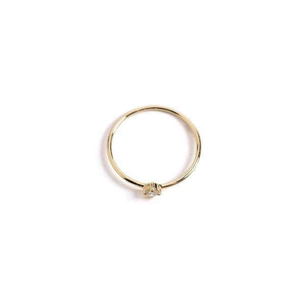 Tiny Solo Ring - Round - bascijewellery