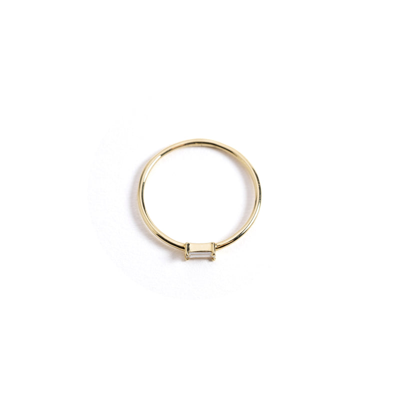 Tiny Solo Ring - Baguette - bascijewellery