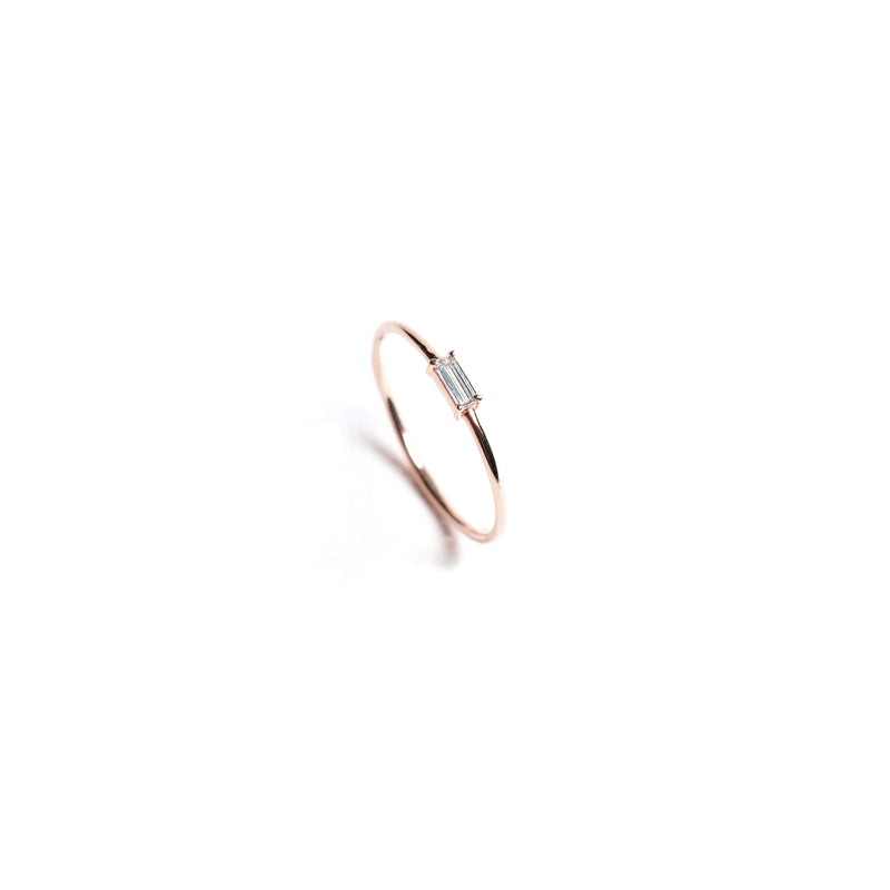 Tiny Solo Ring - Baguette - bascijewellery