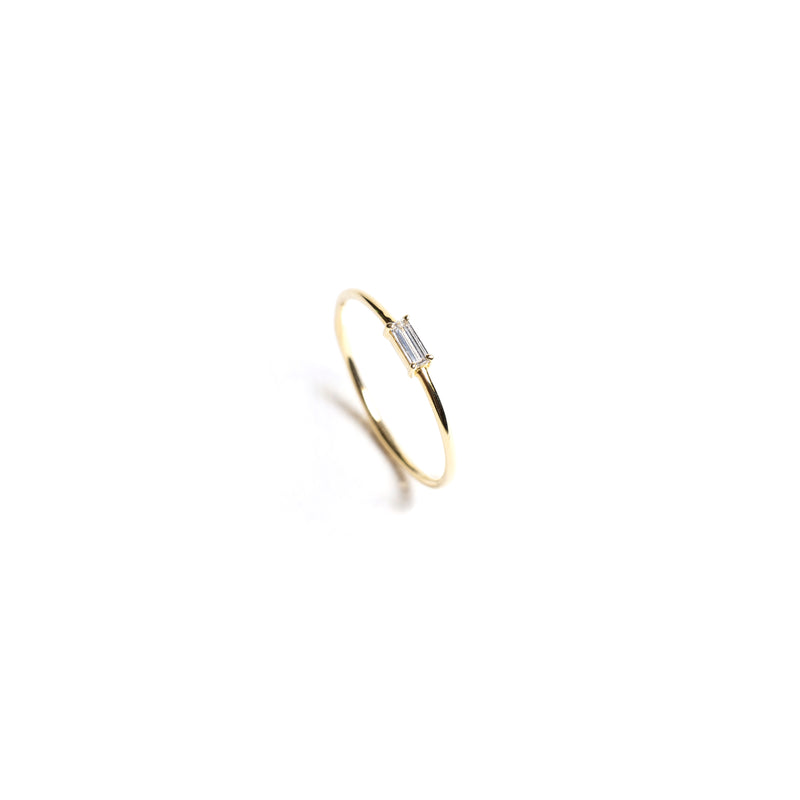 Tiny Solo Ring - Baguette - bascijewellery