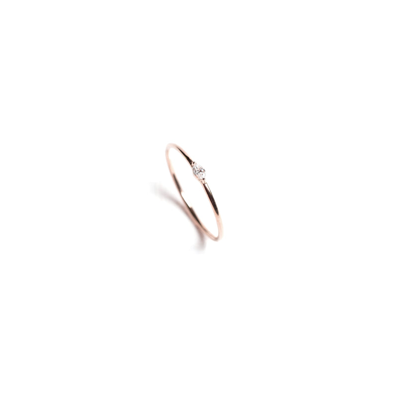 Tiny Solo Ring - Marquise - bascijewellery