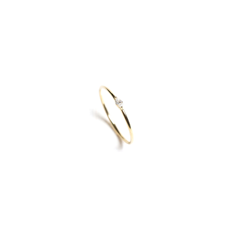 Tiny Solo Ring - Marquise - bascijewellery