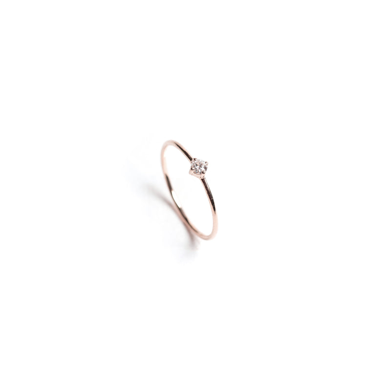 Tiny Solo Ring - Round - bascijewellery