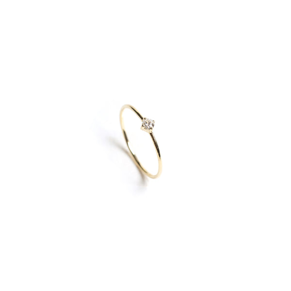 Tiny Solo Ring - Round - bascijewellery