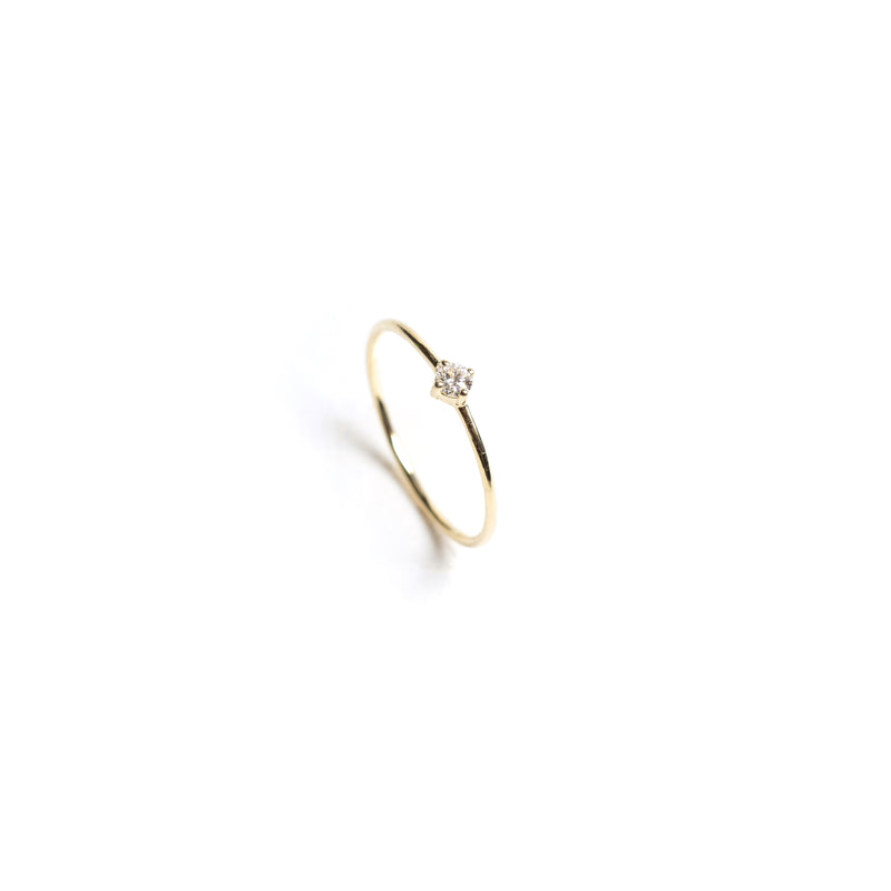 Tiny Solo Ring - Round - bascijewellery