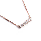 Tiny Trio Necklace - Baguette - bascijewellery