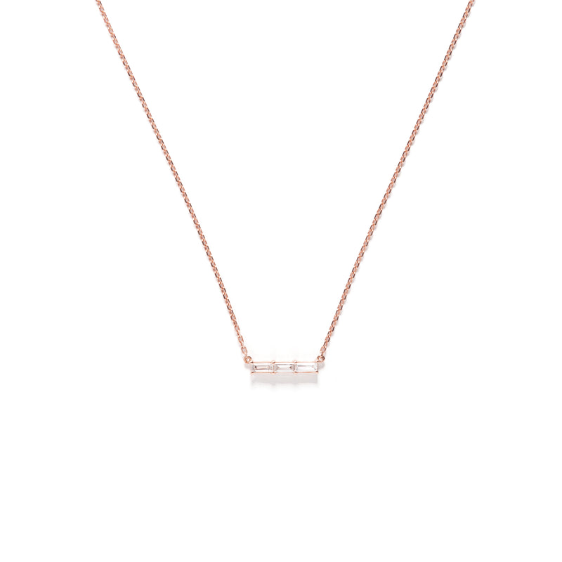 Tiny Trio Necklace - Baguette - bascijewellery