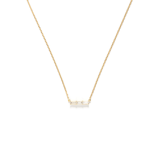 Tiny Trio Necklace - Baguette - bascijewellery